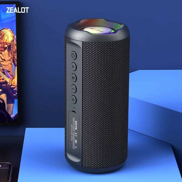 ZEALOT-S46 10W Portable Bluetooth Speaker Outdoor Waterproof Wireless TWS Mini Column Box BT52 Speaker Outdoor TF Card T260703