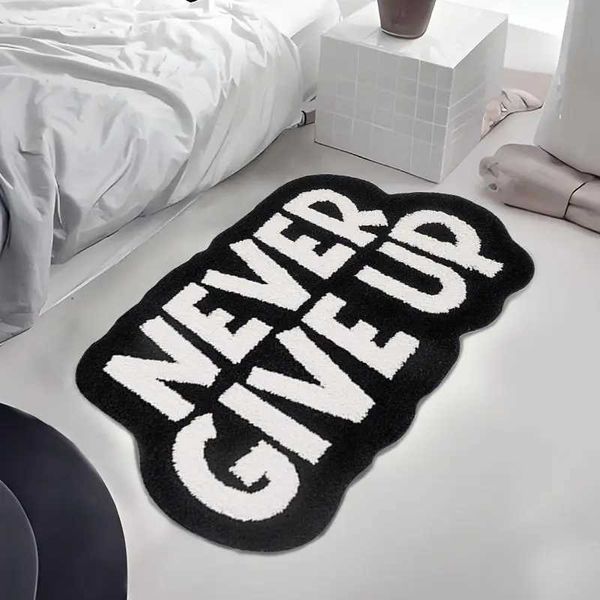 VIKAMA NEVER GIVE UP Carpet Encouragement Rug For Bedroom Living Room Carpet Door Mat Bedside Rug Soft Floor Mat Home Decoration L2637