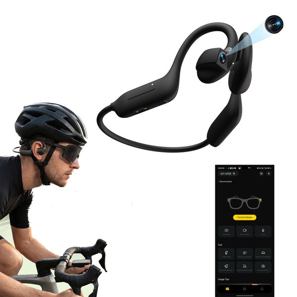 2026 New Smart Camera Bluetooth Headset, HD Photo & Video Recording, Outdoor Cycling Hiking Climbing Sports Headphones with AI Translation