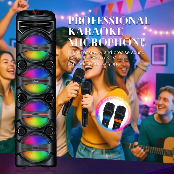 Mobile multi speaker speaker outdoor square dance high-power with wireless microphone Bluetooth speaker