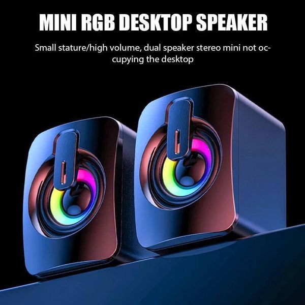 Speakers Sound Box HIFI Stereo Microphone USB Wired Caixa De Som with RGB LED Light For Desktop Computer PC Laptops J260706