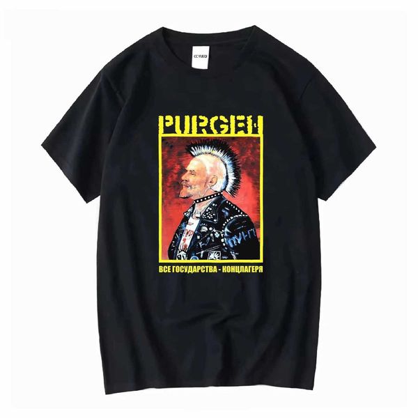 Men's Vintage Punk Portrait Graphic T-Shirt Oversized