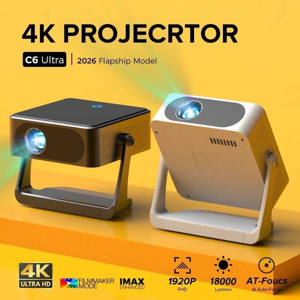 Fintex C6 Ultra Projector 4K FullHD 18000Lumen 1080P HDR10 Proyector 800 ANSI AndroidTV9.0 ASA3.0 Auto Focus Portable Projectors 26Y0706