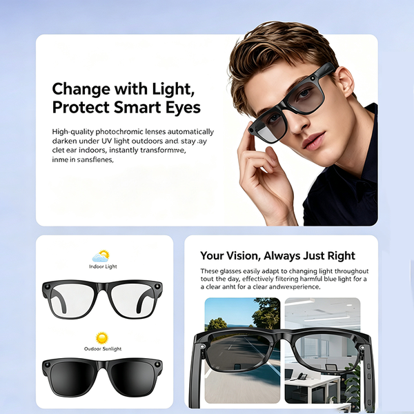 new AI smart glasses with Bluetooth calling, camera shooting, translation and music functions