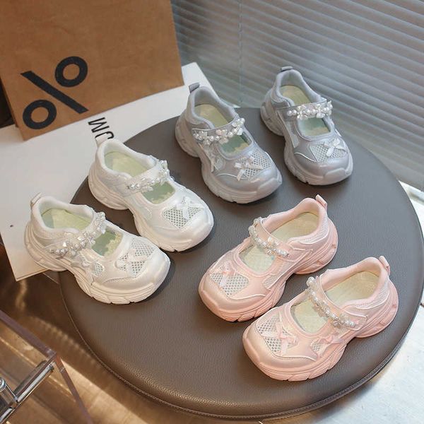 Spring 2026 New Girls Pearl Bow Mesh Shoes — compare prices at CompareOffers