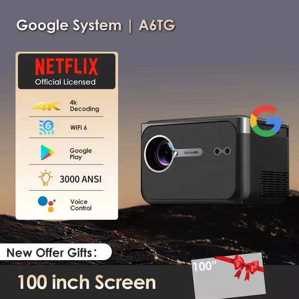 Google TV Netfilx Official Licence 4k projector Android 14 2.4+5G WiFi Dolby Portable Home Theater beam Projector 26Y0706