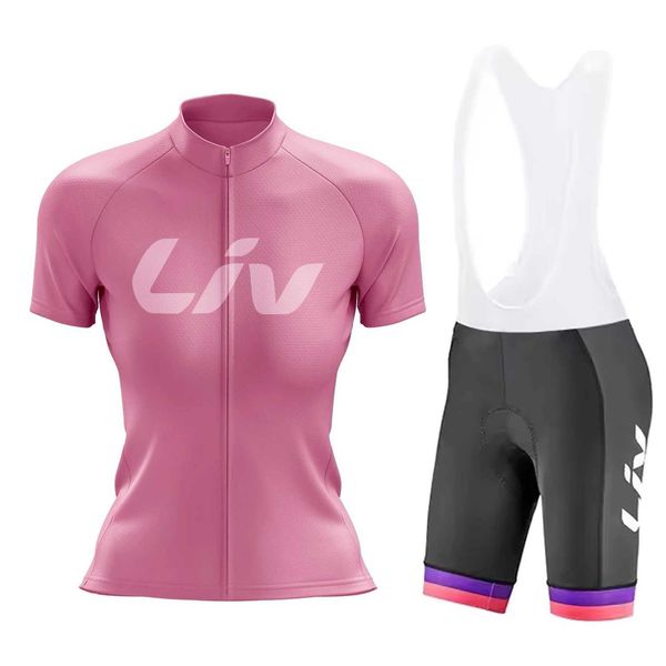 LIV summer new cycling suit set womens road cycling sports shirt moisture absorbing cycling jersey cycling bib cycling pants Q260706