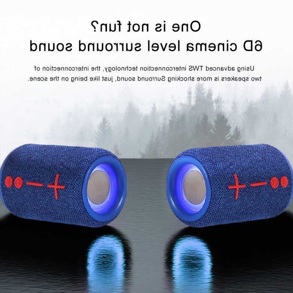 EBS-033 Rockmia 5W Mini Fabric Mesh Speaker Bluetooth 50 Wireless Music Box With RGB Light TF Card U-disk Play Bass Function D260706