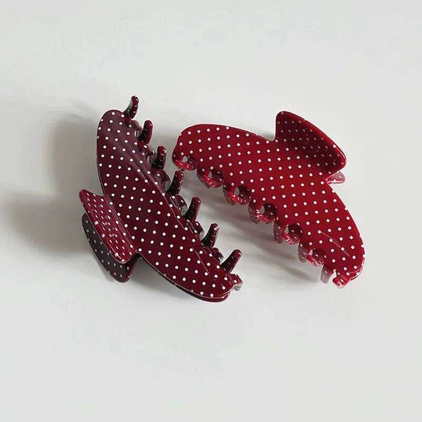 New 10CM Large Wave Point Eco-Friendly Acetate Claw Retro Trendy Clips for Women Girls Hair Accessories
