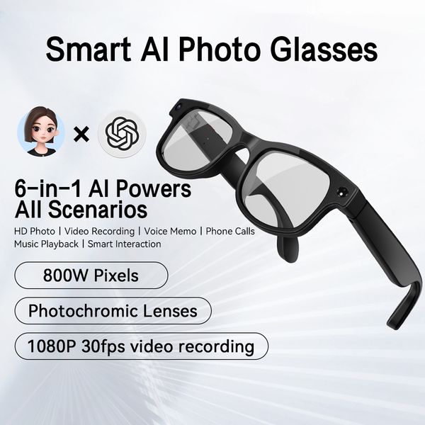 G2 Smart Glasses Camera AI Translator Wireless Voice Video Bluetooth Call Music Player Portable Earphones Men Sunglasses
