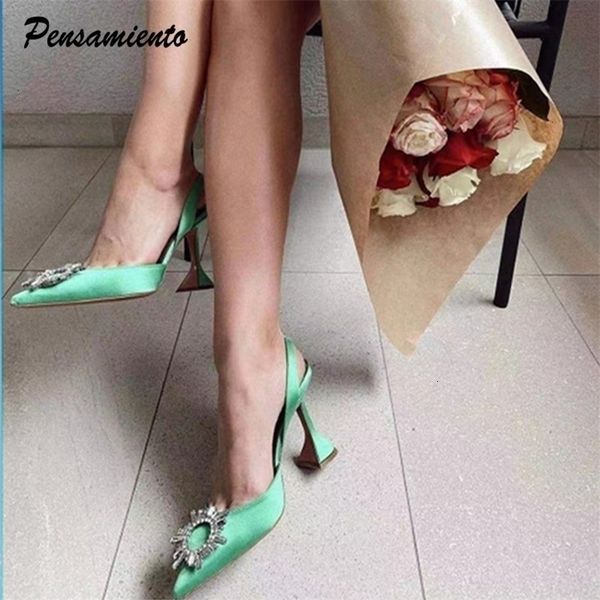 Star style Women Sandals Elegant Pointed toe Slingback Summer Office Lady Shoes Fashion High heels Gladiator sandals Woman 260702