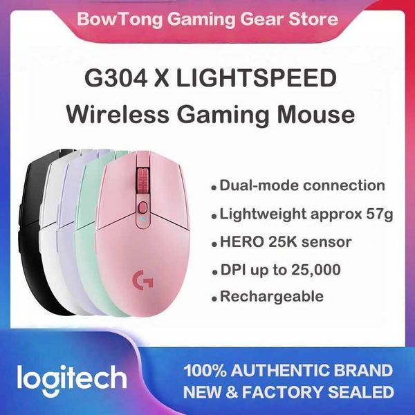 G304X Wireless Gaming Mouse 57g Lightweight Dual Mode 6 Programmable Buttons Long Battery Life for FPS Valorant LOL P X260707