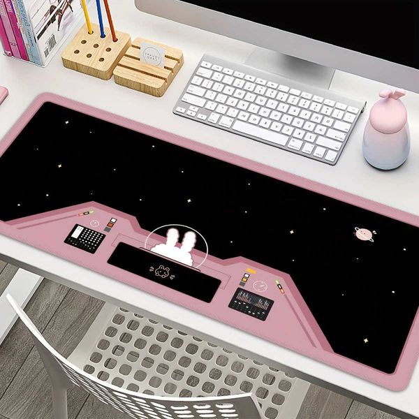 Space Large Rabbit Astronaut Game Mouse Pad E-Sports Computer XXL Thickened Desktop Mat Anti-Slip Washable Rubber Keyboard Pads D260707