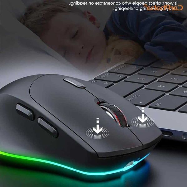 Mouse Dual-mode 24G Bluetooth 51 Rgb Multi-colour Illuminated Type-C Universal Rechargeable Mouse For Computer Pc Gift D260707