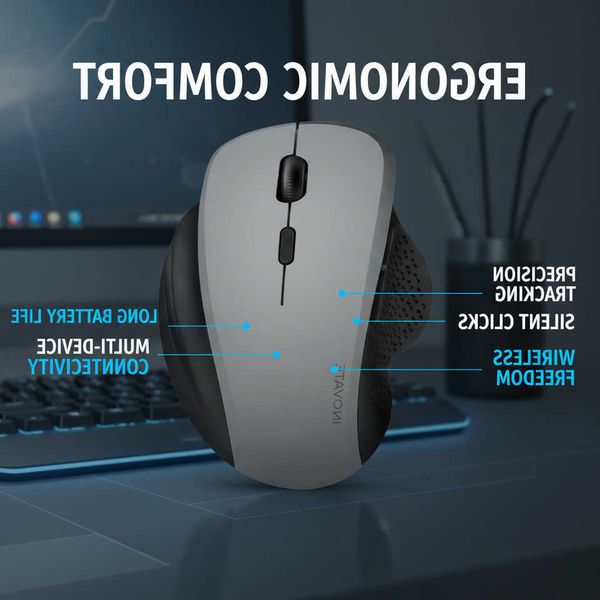 Wireless Dual-Mode Laptop Mouse6-Buttons1600DPI Adjustable Ergonomic Design Rechargeable Mouse For Laptop PC Office Computer D260707