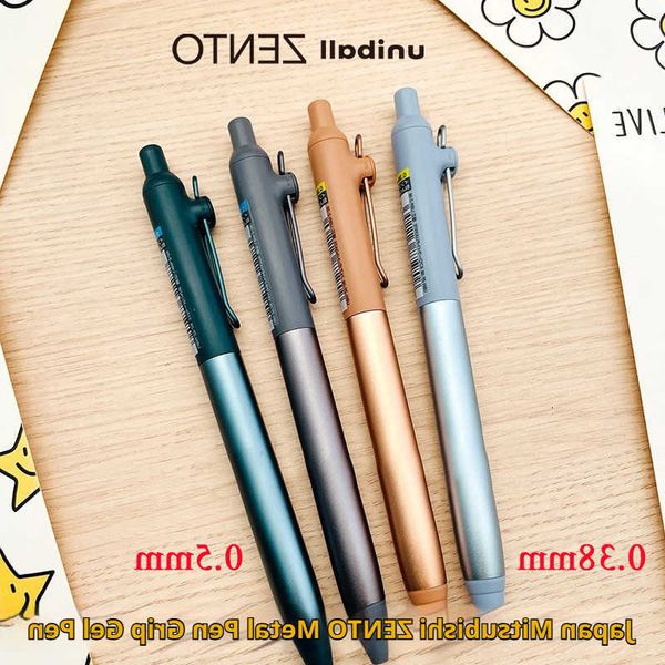 05/038mm Zento Mitsubishi Black Uni Gel Pen Ergonomic Metal GripLow Center Design for Fatigue-Free Writing School Office Use H260707