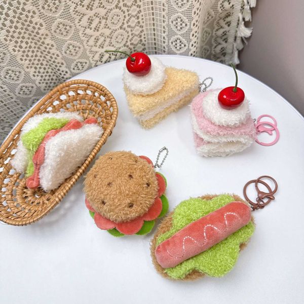 Small Creative Pendant Burger Food Doll Sand Cake Food Toy Bag Pendant Keychain Plush Toy S260506 S260707
