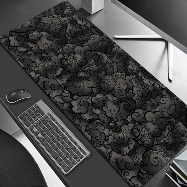 Clouds Japan Deskmat Black Carpet Large Gaming Mousepad Laptop Kawaii Computer Offices Mouse Pad Playmat Mouse Mats Accessories D260707