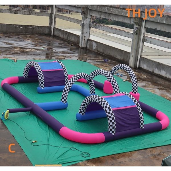 free air ship to door outdoor activities 15x8m go kart customized inflatable race track for sale