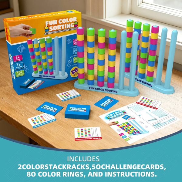 Party Games Interactive Color Stack Board Strategy Game for Family Kids Adults Battle Challenge Puzzle Toy W260707