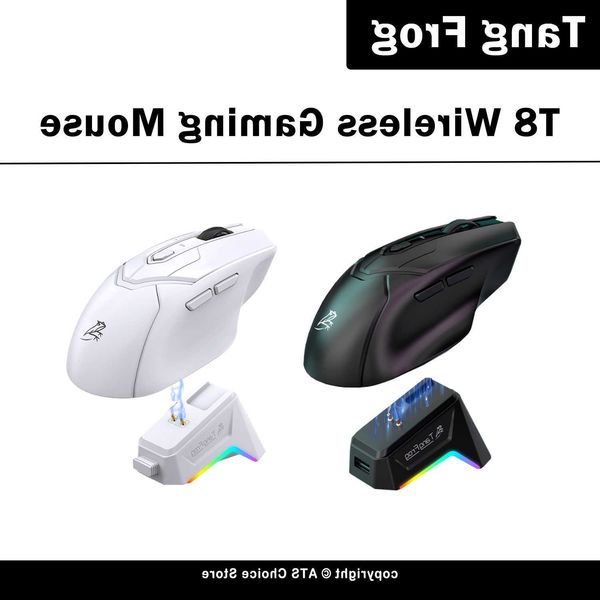 Frog Tang T8 Wireless Gaming Mouse PAW3311 24000 DPI Tri-Mode Bluetooth 24G Wired RGB Charging Dock 1000Hz 500mAh Large Battery D260707