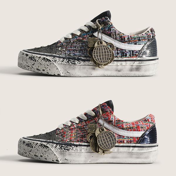2026 Men Canvas Shoes Luxury Pearlized Sneakers Pearls Design Trainers Old Spor…