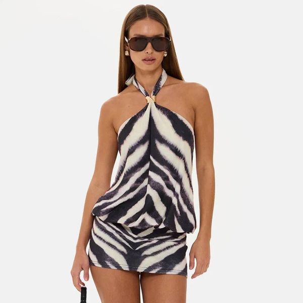 STYLISH LADY Zebra Print Halter Neck Mini 2026 — compare prices at CompareOffers