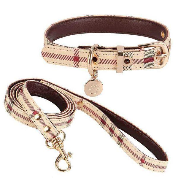 - Pet Set 2026 Fashion Teddy Dog Collar With Leash Pu Leather Adjustable Necklace For Small Dogs Puppy Vip Accessories Dog Collars Dog Leashes Pet Supplies S260708