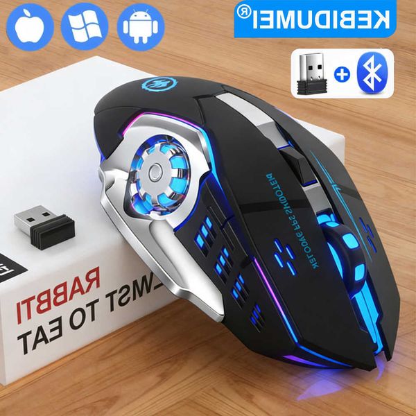 Bluetooth Wireless Mouse 24G USB Mecha Gaming Mouse Rechargeable Silent Backlight Mice Ergonomic Office Mice Game Accessories D260708