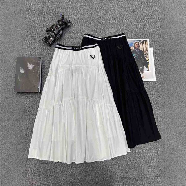 Skirts designer Spring/Summer high-waisted pleated skirt, A-line umbrella skirt with pleated design, slimming and elegant skirt EKVX