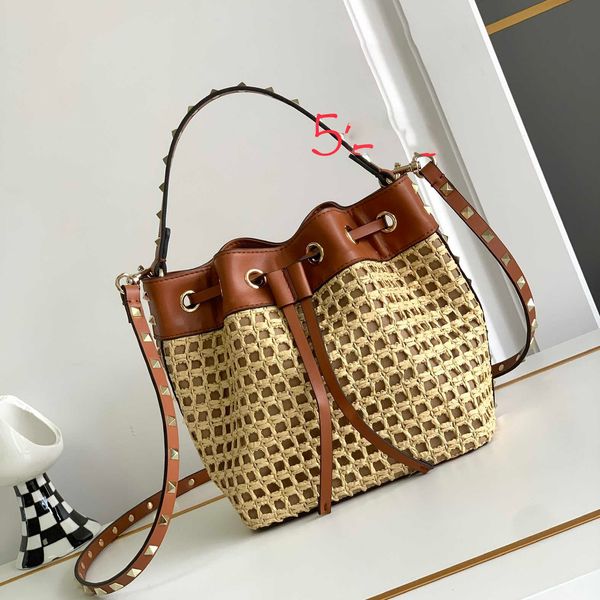 Luxury Trendy Color Block Straw Weaving Crossbody Bag — compare prices at CompareOffers