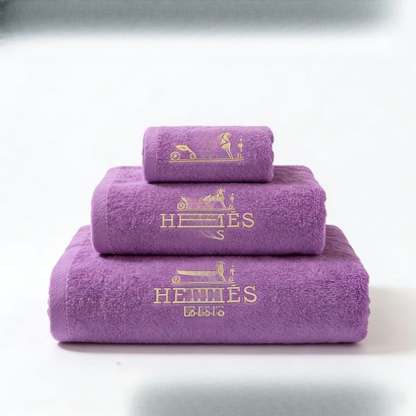 Platinum satin bath three-piece set, pure cotton face towel, thickened towel for hotel model rooms and sauna