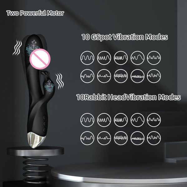Powerful Rabbit G Spot Vibrator for Women Clit Stimulator Vagina Nipple Massage Female Masturbator Dildo Silent Adults Sex Toy