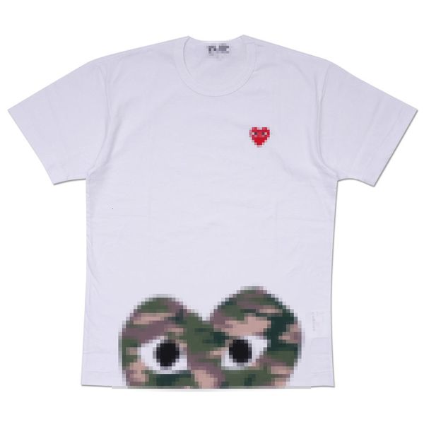 Play T-Shirts Big Hearts Men's T-Shirt Tee White Women Short Sleeve Round Neck High Street Classic Love Print Luxury Sweatshirt Red Heart Loose Couple Shirt 86A