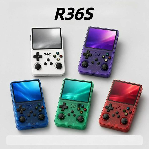 R36S Handheld Console 3.5-Inch Screen 64G Classic Retro Games Consoles Portable Pocket Video Game Player 26L0709