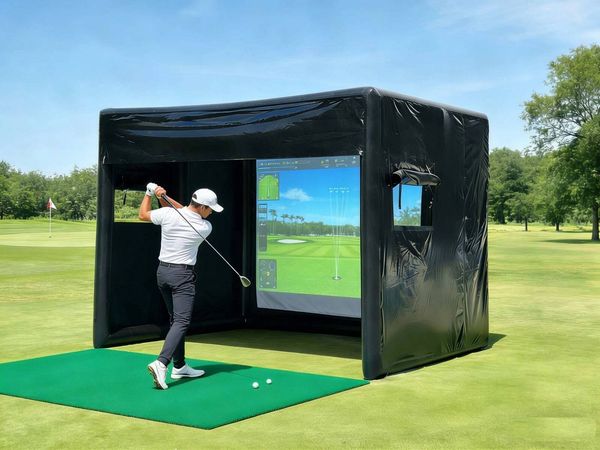 Inflatable simulator tent portable home golf practice cage for training
