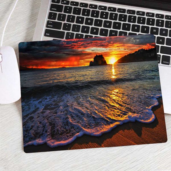 Waves Beach Palm Landscape New Computer Mouse Pad Lovely Gamer Natural Rubber Anti-slip Art Carpet Office Decoration MousePad D260709