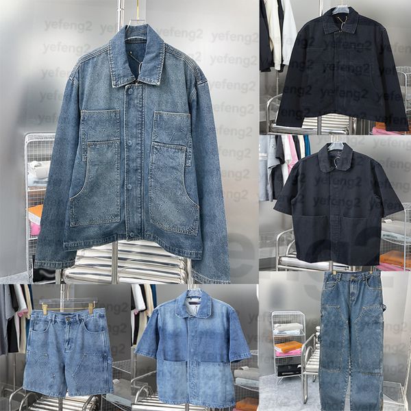 Men's Shirts Spring Summer Casual Denim Set Men's Workwear …