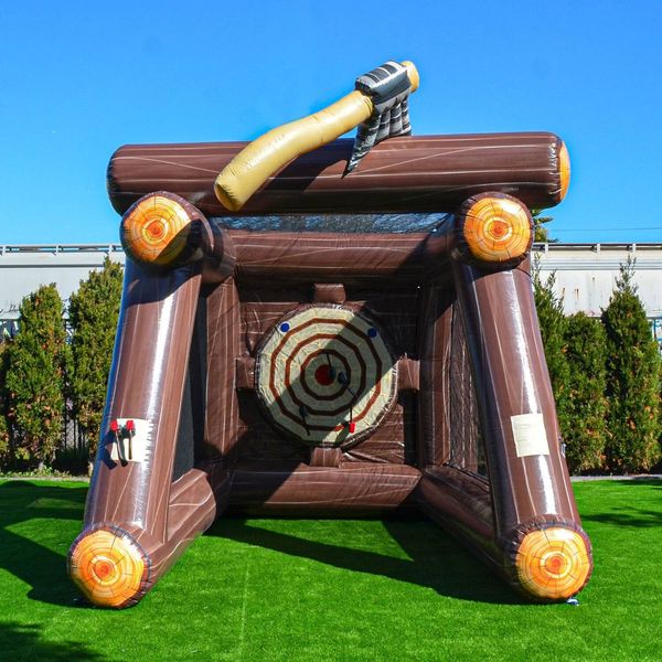 Carnival Sports Inflatable Throwing Target Game with Blower and Axe