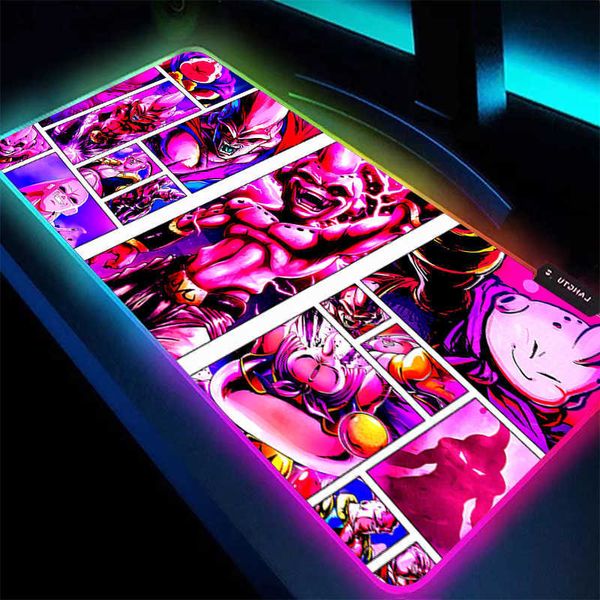 Mouse RGB Pad 90x40cm DBZ Dragon Ball Majin Buu Gamers pc Computer Extended Game LED Mousepad Desk Mat Keyboard Backlight Carpet D260709