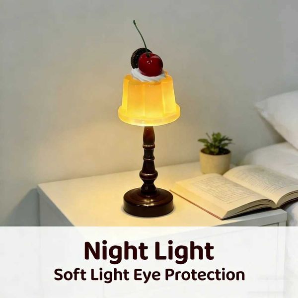 Pudding Creative LED Desk Lamp Cute Night Light Bedroom Eye Protection Lamps for Bar Room Home Decor Atmosphere Light Kids Gifts C260708