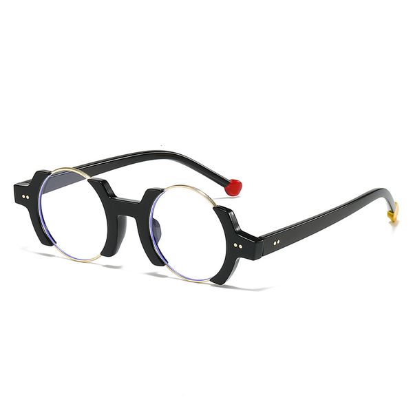25 New Italian Fashion Brand Color Block Irregular Hip-Hop Trendy Decorative Eyeglass Frame