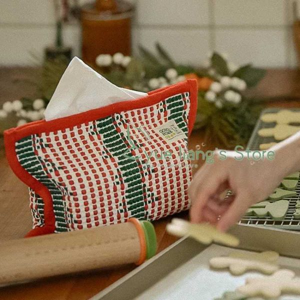 Woven Cotton Paper Thread Towel Bag Rustic Style Paper Towel Box Kitchen Dining Table Storage Drawer Paper Tissue Case J260710