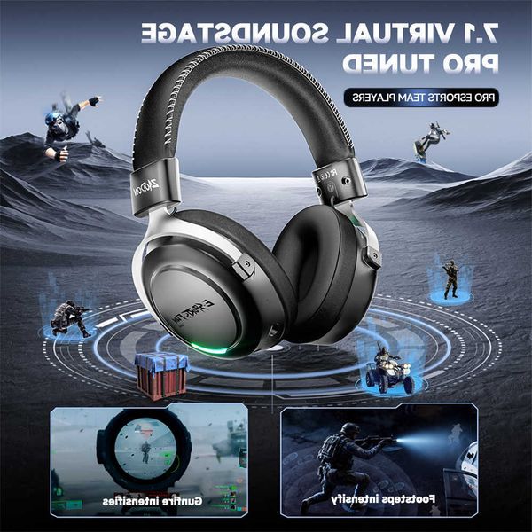 Wireless New Gaming HeadphoneBluetooth 6053mm Titanium Drivers71 Virtual Surround Sound15ms Zero-Latencyfor PC/PS5/Mobile D260710