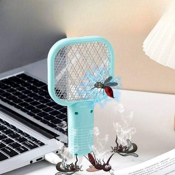 Rechargeable Electric Mosquito Swatter Portable Bug Zapper Camping Outdoor Home Instant Kill USB Charging Safe for Kids J260709