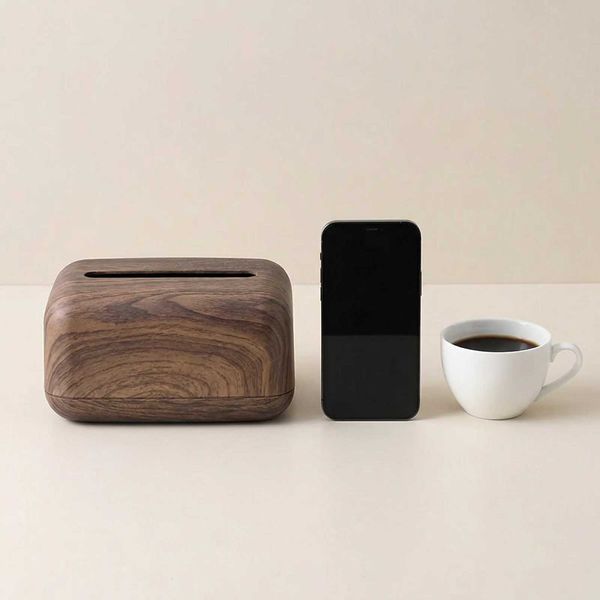 Faux Wood Plastic Vintage Tissue Box Cover Chinese Desktop Napkin Dispenser He Restaurant Decor Christmas Halloween Gift J260710