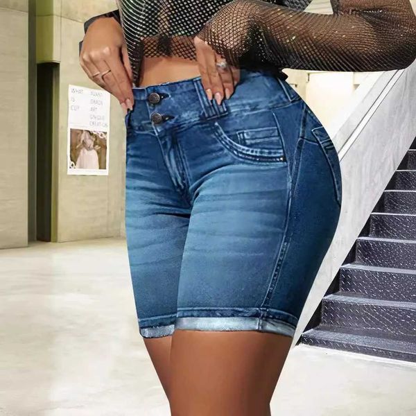 Women's High Waist Slim Fit Denim Shorts