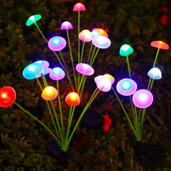 Solar LED Garden Lights Waterproof Mushroom Shape Outdoor Pathway Decor