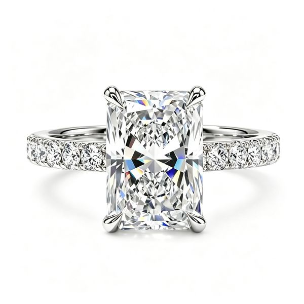 2 3 5 6 8 10 Carat Real Solid 18K White Gold Radiant shape DVVS1 moissanite Diamonds Women Wedding Party Engagement Ring