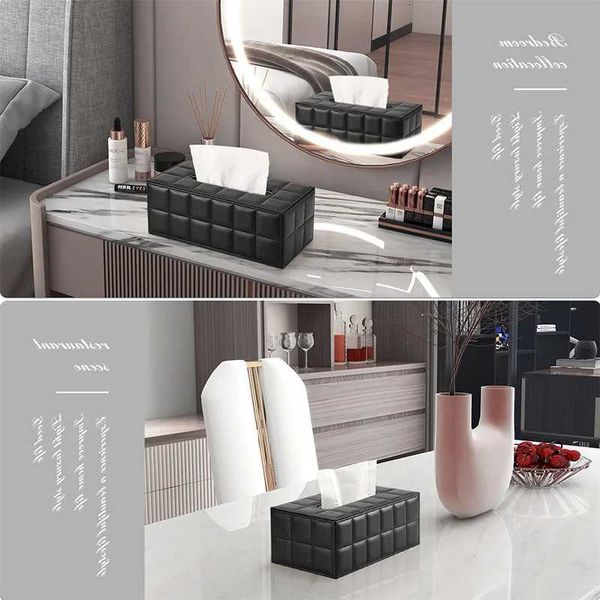 Tissue PU Box Leather Holder for Living Ro Coffee Table Paper Napkin Dispenser for He Hotel with High Visual Appeal J260710